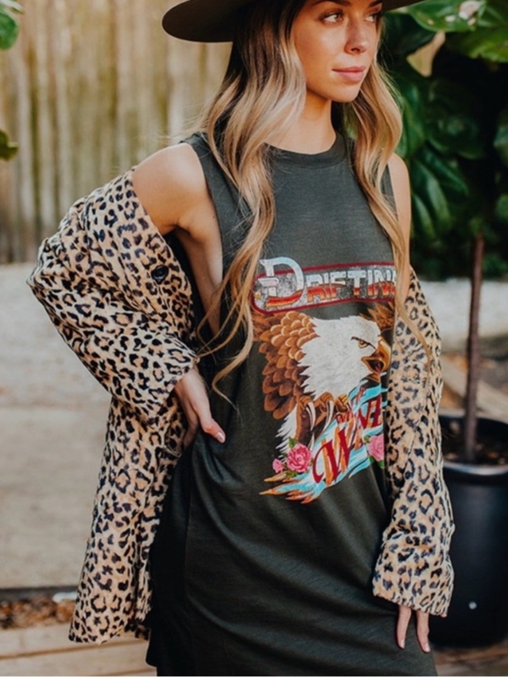 🌸Spell🌸 Drifting Crewneck Graphic Tee Dress